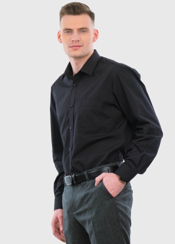 Raffaele Regular Fit melns krekls - back