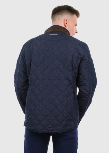 Anastasio tumši zila vīriešu stepēta jaka - back