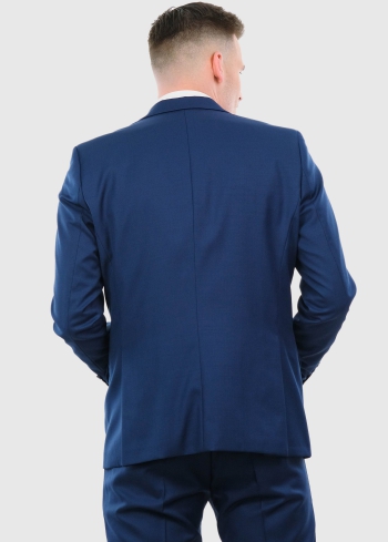 Fausto tumši zils pieguļošs uzvalks ar vilnu - back