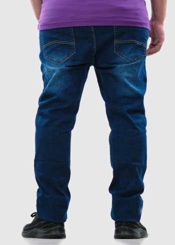 Alberto Slim Fit Lielo Izmēru zili vīriešu džinsi - back