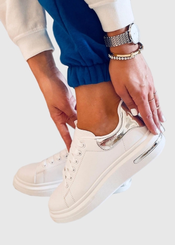 Biancamaria baltas sieviešu botas ar iešuvēm - back