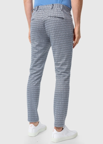 Fulvio gaiši zilas rūtainas vīriešu bikses - back