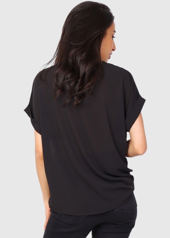 Giannina melna blūze ar īsām piedurknēm - back