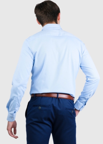 Classic Lielo izmēru gaiši zils vīriešu krekls - back