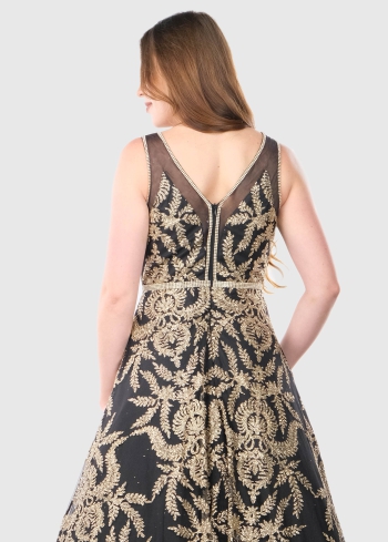 Eva melna gara vakarkleita ar rakstu - back