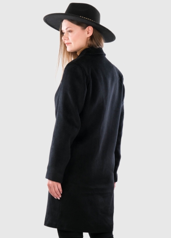 Maddalena melns mētelis ar kabatām - back