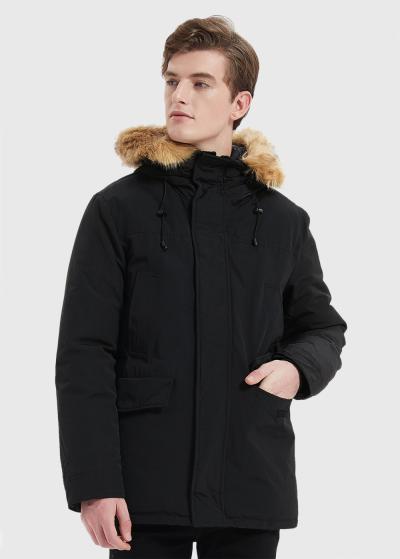 Genesio melna vīriešu parka ar kapuci - back