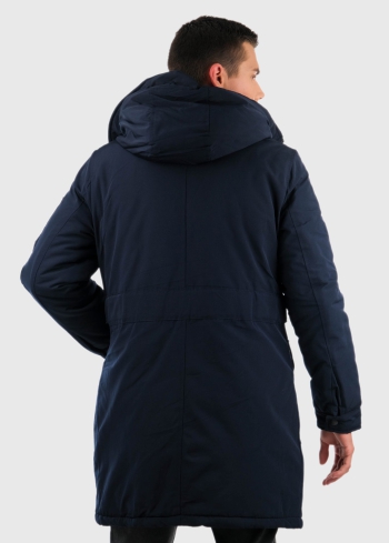 Tumši zila parka ar kargo tipa kabatām - back