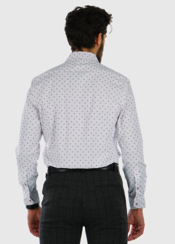 Regular Fit balts krekls ar rakstu - back