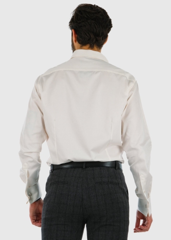 Slim Fit balts vīriešu vienkrāsaina krekls - back