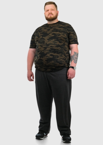 Jacopo Lielo izmēru tumši pelēkas vīriešu sporta bikses - back