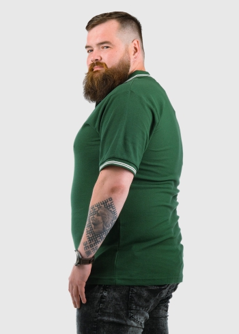Fausto Lielo izmēru zaļš vīriešu polo krekls - back