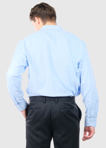 Classic gaiši zils vīriešu krekls ar printu - back