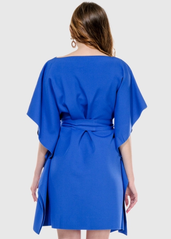 Agata zila kleita ar jostu - back