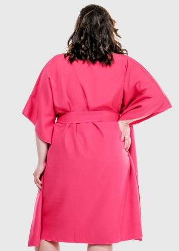 Agata Lielo izmēru rozā kleita ar jostu - back