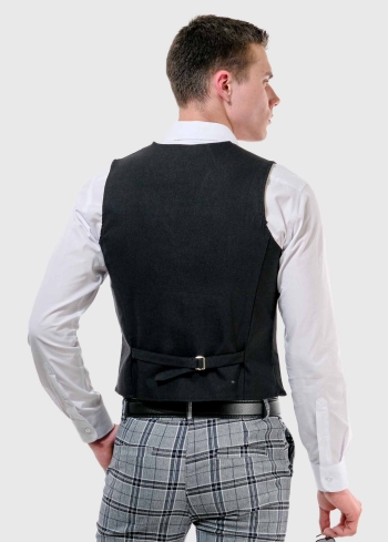 Luigino melna vīriešu klasiska veste - back