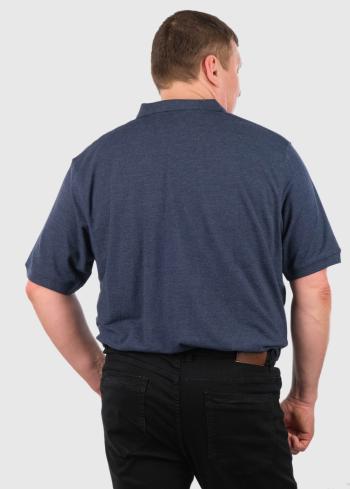 Rocco Lielo izmēru tumši zils polo t-krekls ar kabatām - back