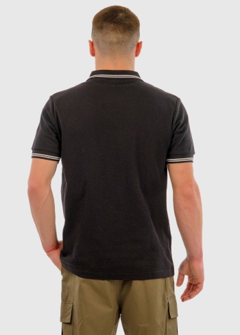 Fausto melns vīriešu polo krekls - back