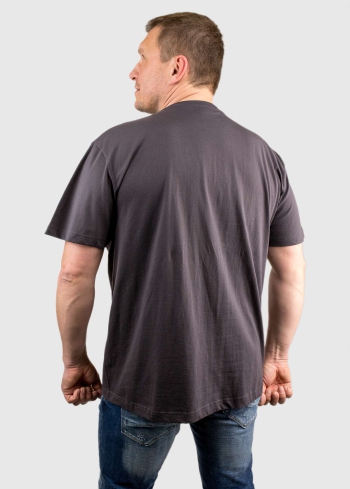Aurelio Lielo izmēru tumši pelēks vīriešu t-krekls - back