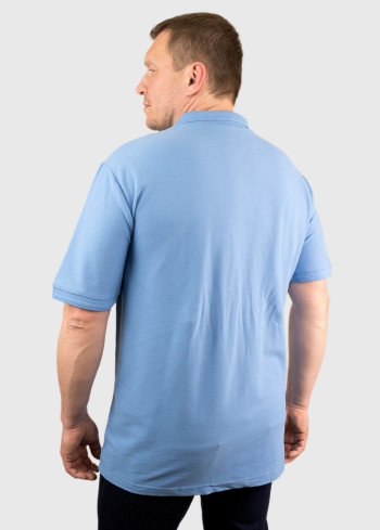 Ermanno Lielo izmēru zils vīriešu polo krekls - back