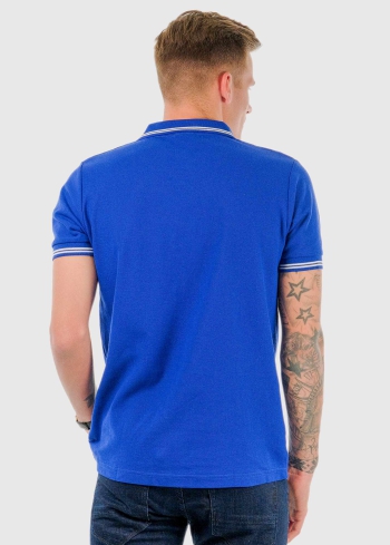 Fausto zils vīriešu polo krekls - back