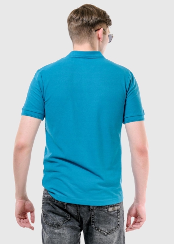 Ermanno tirkīzs vīriešu polo krekls - back