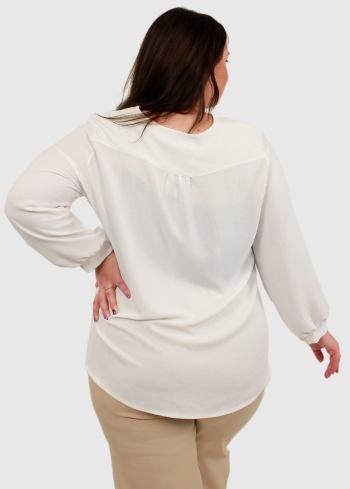 Jolanda Lielo izmēru balta blūze - back