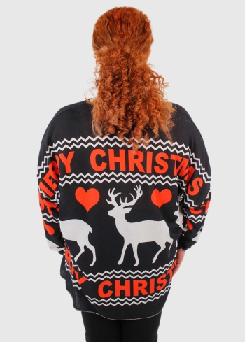 Amore Lielo izmēru džemperis ar krāsainu rakstu - back