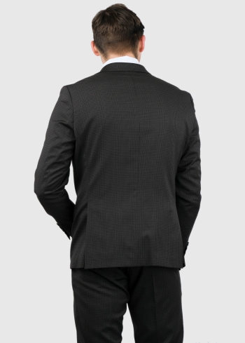 Gianluca brūns rūtains pieguļošs jaunvilnas uzvalks - back