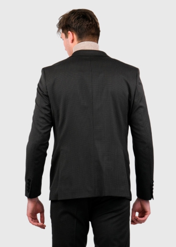 Gianluca brūns rūtains pieguļošs jaunvilnas uzvalks - back