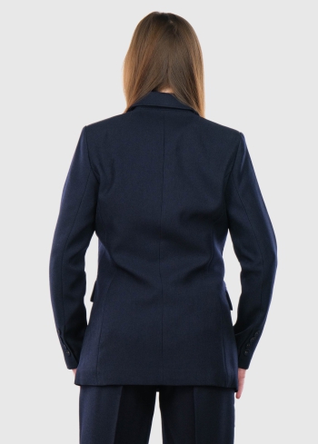 Clelia tumši zila sieviešu žakete ar pogām - back