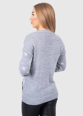 Iolanda pelēks džemperis ar rakstu - back