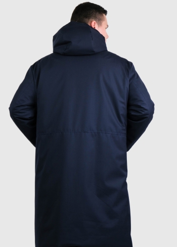 Erminio tumši zila vīriešu pagarināta parka - back