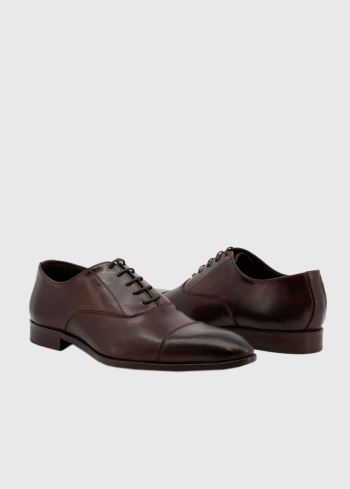 Tumši brūni apavi-oksfordi ar šņorēm - back