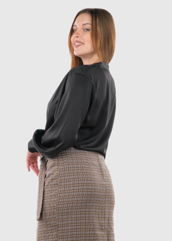 Delfina melna sieviešu blūze  - back