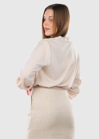 Delfina bēša sieviešu blūze - back