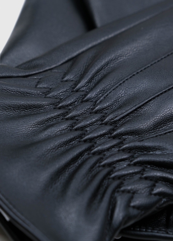 Vittore melni ādas cimdi - back