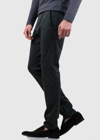 Ruggiero tumši pelēkas vīriešu bikses ar kabatām - back