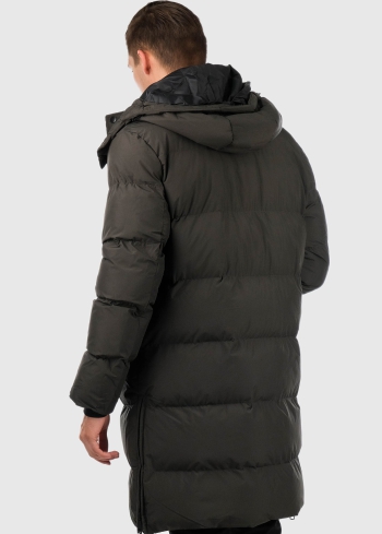 Durante tumši zaļa silta vīriešu jaka ar kapuci - back