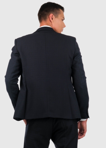 Alfredo pieguļošais uzvalks ar sīku kvadrātu rakstu - back