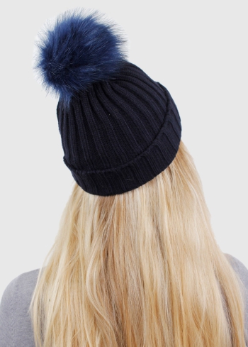 Ave tumši zila cepure ar bumbuli - back