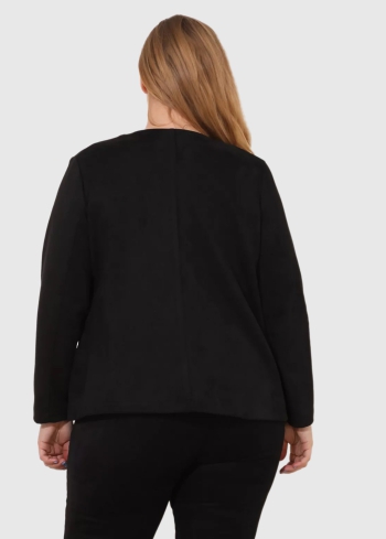 Alfonsina Lielo izmēru melna sieviešu žakete - back