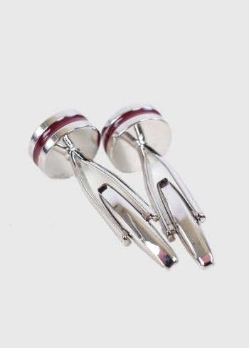 Bordo vīriešu apaļas aproču pogas - back