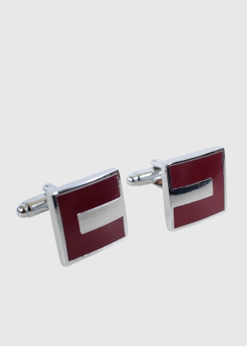 Bordo vīriešu taisnstūrainas aproču pogas - back