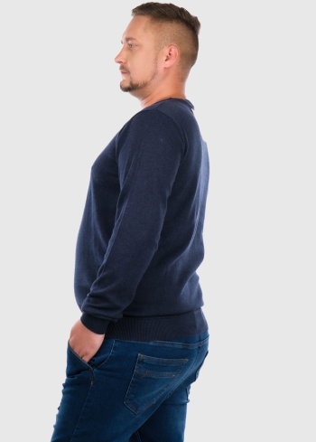 Ettore Lielo izmēru tumši zils džemperis ar apļveida izgriezumu - back