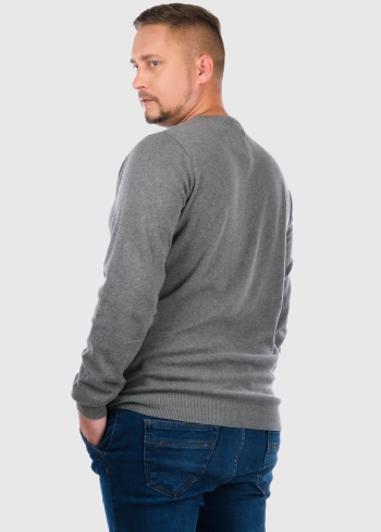 Ettore Lielo izmēru pelēks džemperis ar apļveida izgriezumu - back