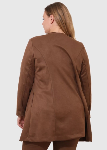 Alex Lielo izmēru brūna gara žakete - back