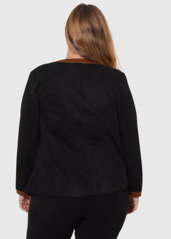 Alessia Lielo izmēru melna žakete ar kabatām - back