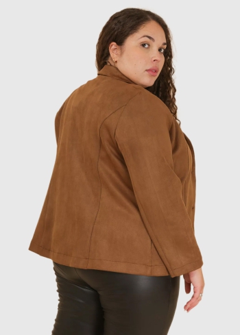 Alessandra Lielo izmēru brūna īsa žakete - back