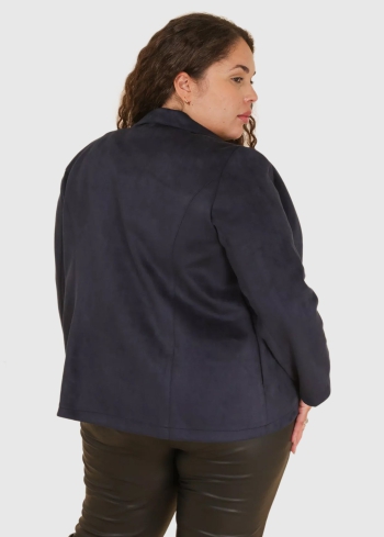 Alessandra Lielo izmēru tumši zila īsa žakete - back